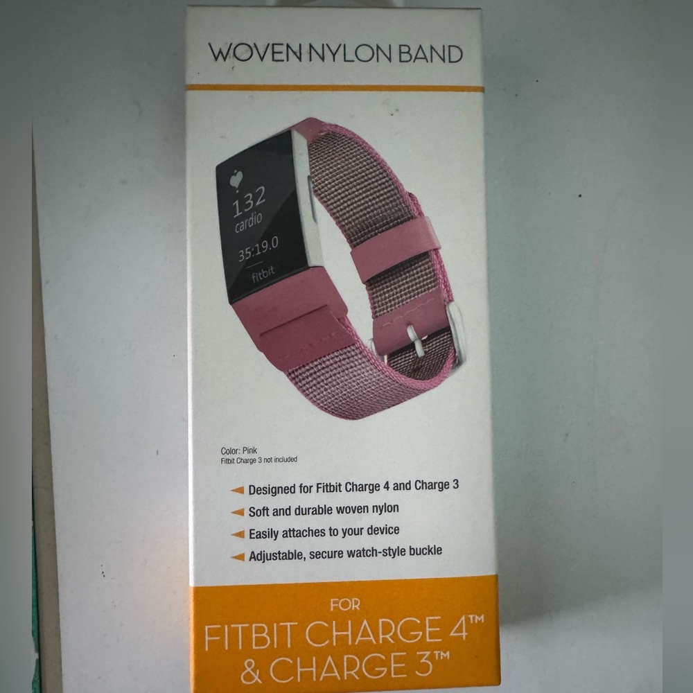 Fitbit Charge 4 & 3 Woven Nylon Band - Pink